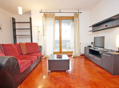 Furnished, 2-bedroom apartment (78m2) with a balcony close to the Lake Jarun