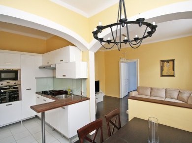 Furnished, 1-bedroom apt (60m2) located in the pedestrian area of town
