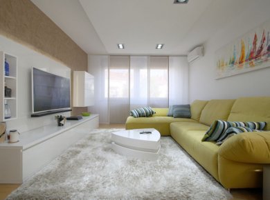 Newly furnished, 2-bedroom apt (75m2) with a garage